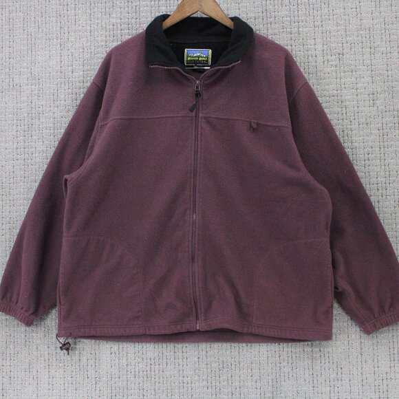 Vintage Roundy Ridge Fleece Jacket XL Men Red Full Zip Long Sleeve Polyester 90s - Picture 1 of 9
